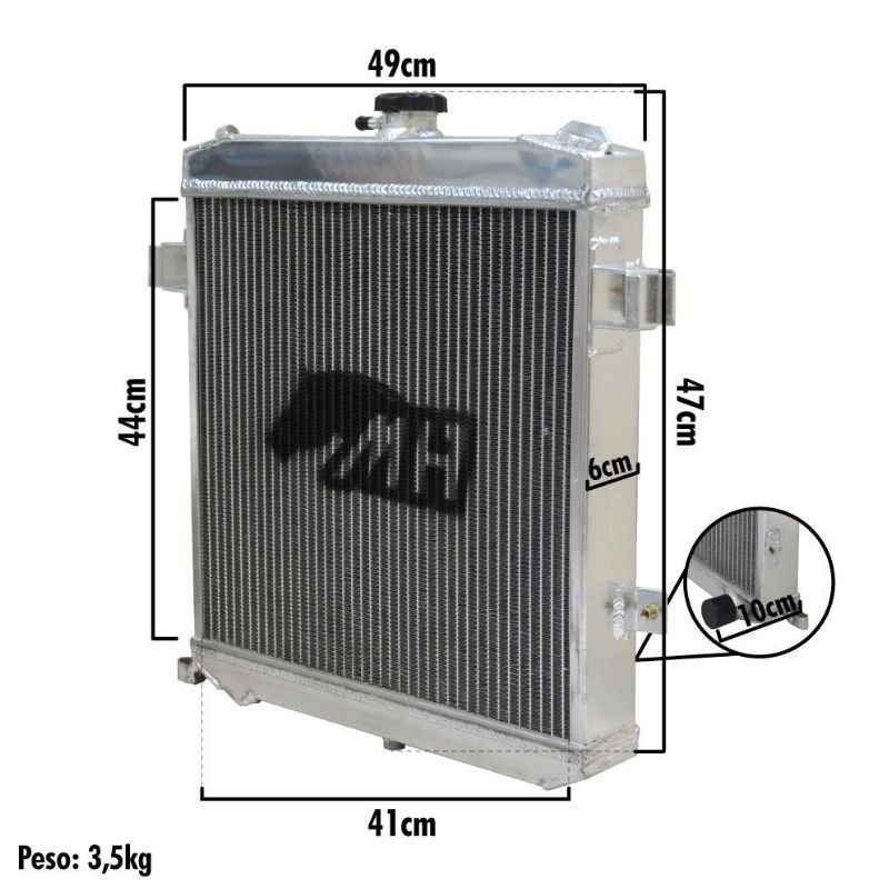 RADIADOR DE ÁGUA RACING PARA CHEVROLET GM CHEVETTE / OPALA 4CIL