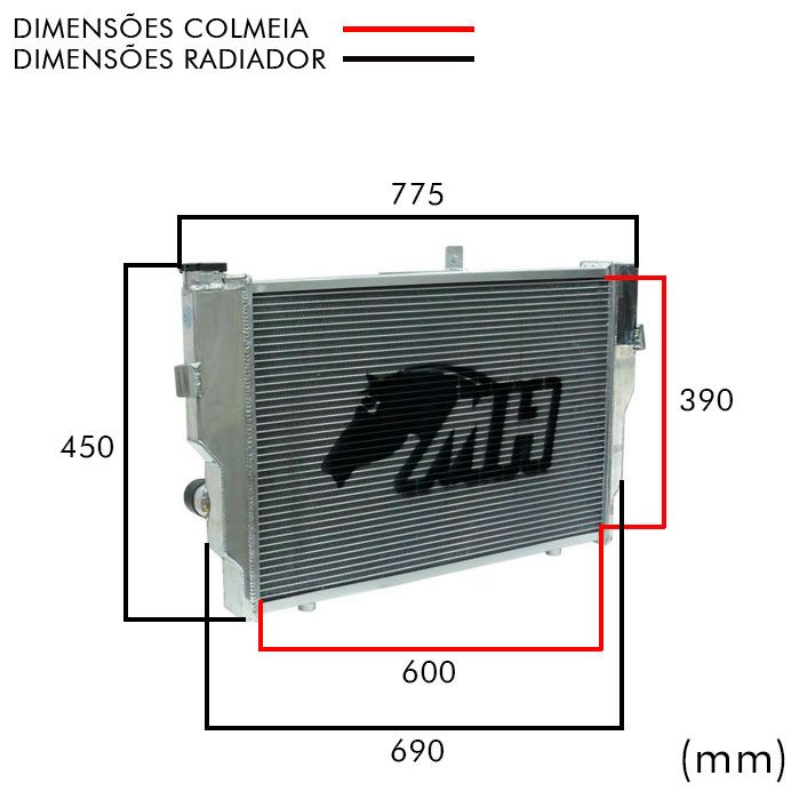 RADIADOR DE ÁGUA RACING PARA CHEVROLET GM CHEVETTE / OPALA 6CIL