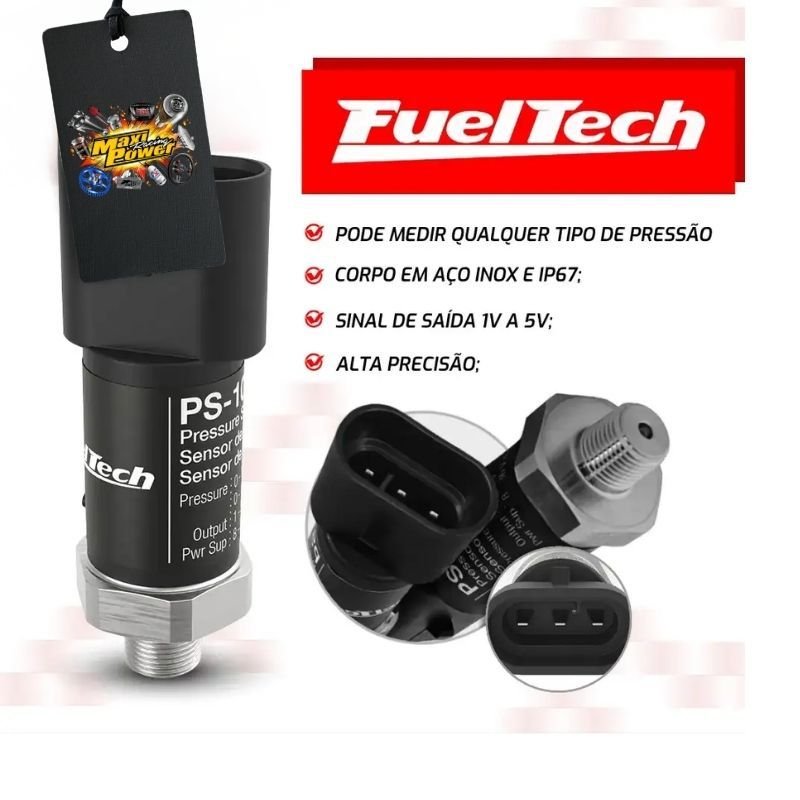SENSOR DE PRESSÃO PS-10B PRETO FUELTECH