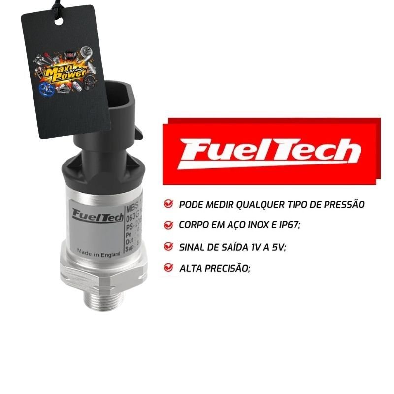 SENSOR DE PRESSÃO PS-20 PRETO FUELTECH